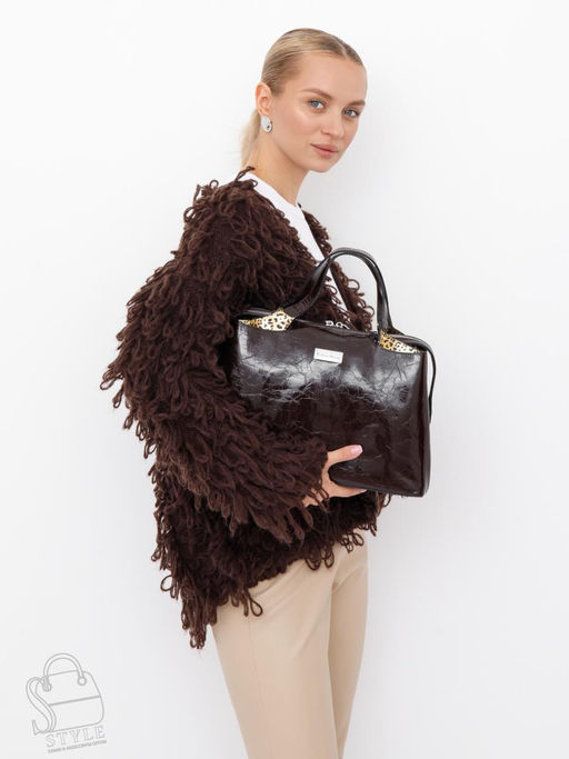 Сумка женская кожаная 9613-1S coffee Velina Fabbaino-Safenta в Новосибирске