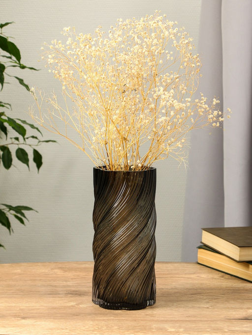 Ваза «Бриджит», 24×11 см, стекло, серая