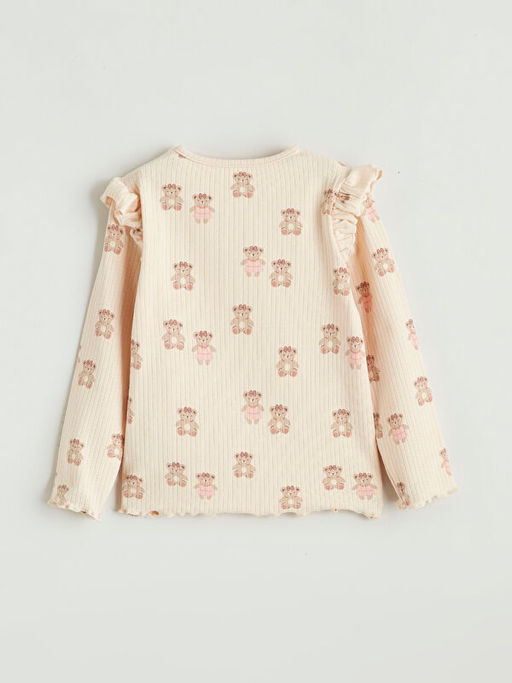 Bisiklet Yaka Ay?c?k Desenli K?z Bebek Ti??rt