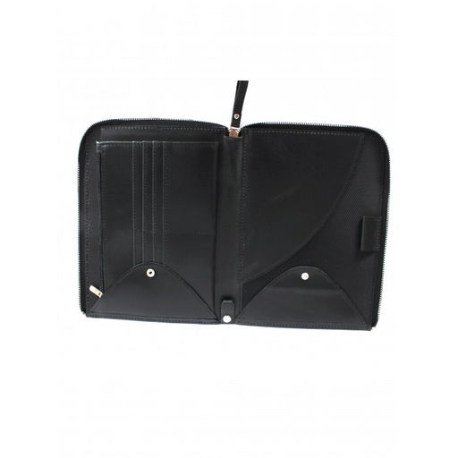 Папка натуральная кожа Croco-1304, 2отд, 2 отд, 8внут карм, черный пулл-ап (254) 264641  фото 3