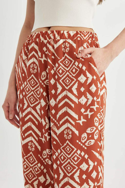 Брюки обычного кроя с рисунком - Defacto фото 5