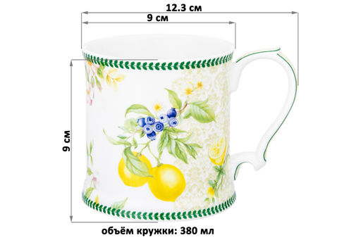 Набор 2 кружек 380 мл 12,3*9*9 см Лимоны NEW BONE CHINA - Elan gallery фото 9