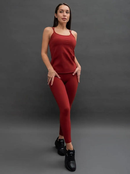 PELICAN, брюки (модель лосины) спортивные женские, Бордовый  фото 4