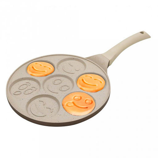 Сковорода с антипригарным покытием "Kelli" д26см, мраморное покрытие, ручка с силиконовым покрытием, кремовый (Китай) Подходит для всех видов плит. Можно мыть в посудомоечной машине