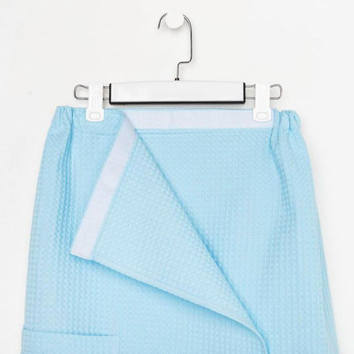 Полотенце банное Этель Парео с карманом 80*140 см. цв.небесный, 100% хл, вафля 240 г/м2  фото 8