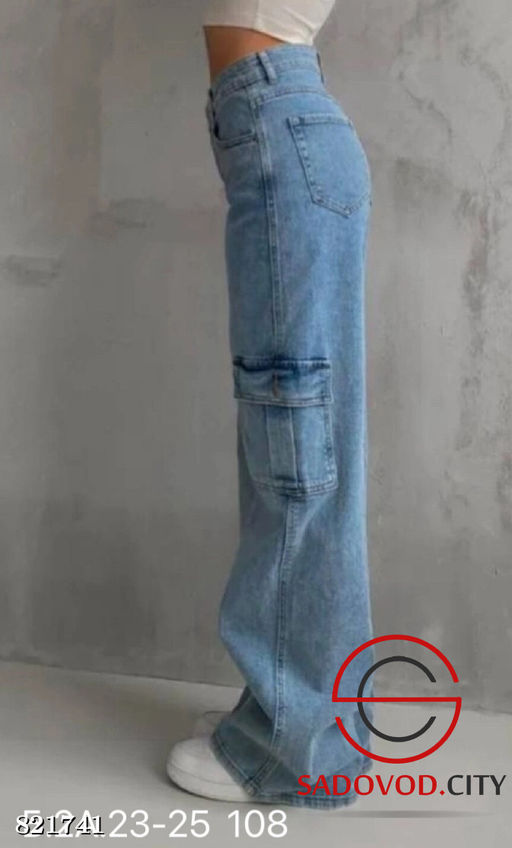 Джинсы карго с высокой посадкой - Bruno фото 3