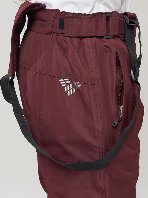 Полукомбинезон брюки горнолыжные женские big size бордового цвета 66413Bo - Colannia фото 11