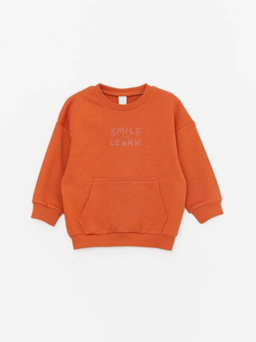 Bisiklet Yaka Uzun Kollu Bask?l? Erkek Bebek Sweatshirt ve E?ofman Alt? 2li Tak?m - Waikiki фото 2