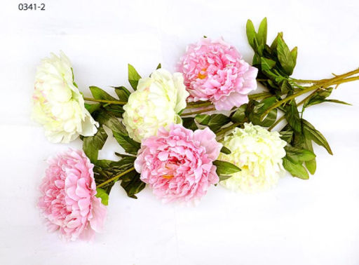 Цветок искусственный Пион 3 бутона диаметр 20 см / 0341-2 /уп 80/160/ - ГалеонТрейд фото 2
