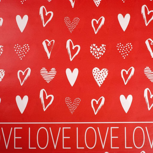 Цена за 10 шт. Бумага упаковочная глянцевая двухсторонняя С любовью, 70?100 см