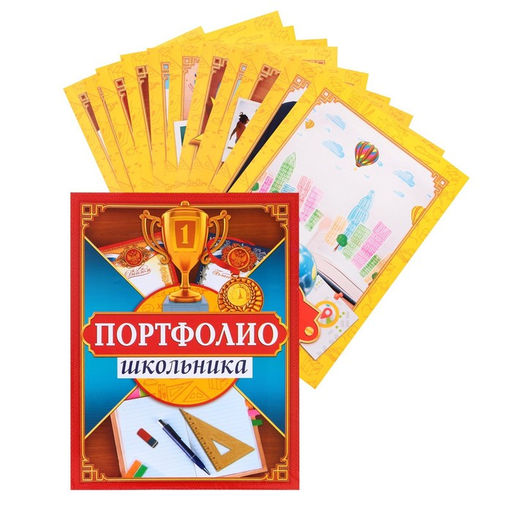 Папка школьная на кольцах «Портфолио школьника», 13 листов-разделителей, 24.5×32 см