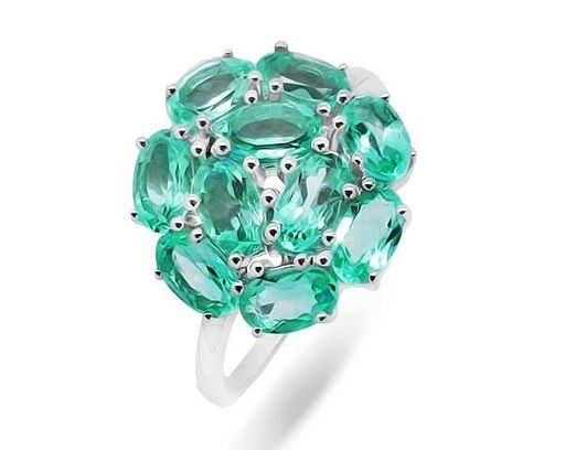 Кольцо из серебра аквамарин выращ., Алира