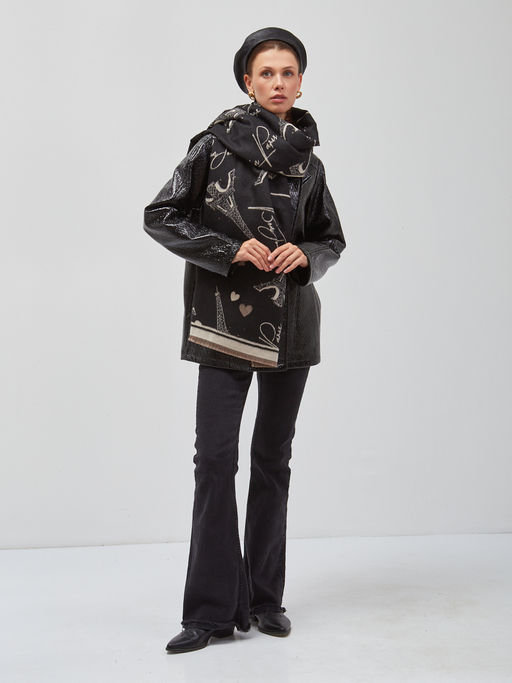 В составе шерсть и кашемир! теплый двусторонний палантин - Tantino фото 6