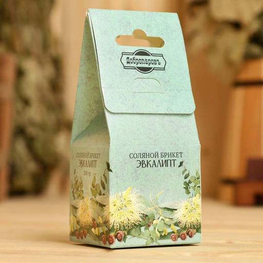 Соляной брикет куб «Эвкалипт» 200 г «Добропаровъ»