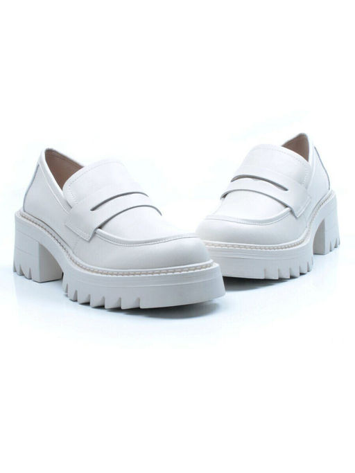 03-C1801-3 WHITE Лоферы женские (натуральная кожа)