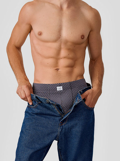 Цена за 2 штуки! Трусы боксеры мужские серые с узором - Mark formelle фото 6