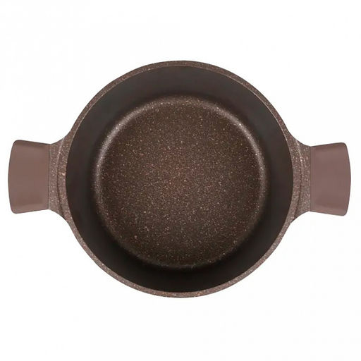 "Stella" Кастрюля с тефлоновым покрытием 3,2л, д23см, h11см, s0,32см, дно д19см, s0,4см, литая, стеклянная жаропрочная крышка, мокко (mokko) (Россия)