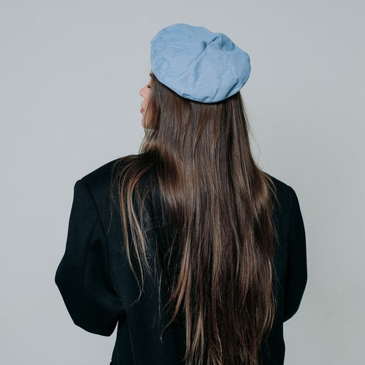 Берет джинсовый, р-р 56 см