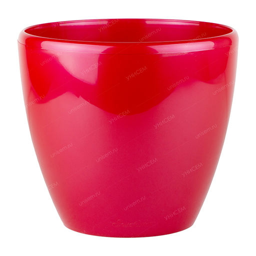 Горшок Деко Твин 1,5л 14*14*12,5 красный перламутр с дренажной системой (уп.36)