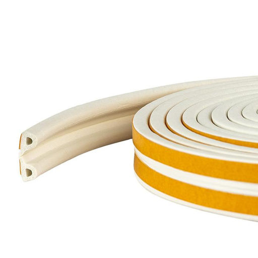 Уплотнитель резин.самокл.Р-проф. белый 9х5.5ммх 6м