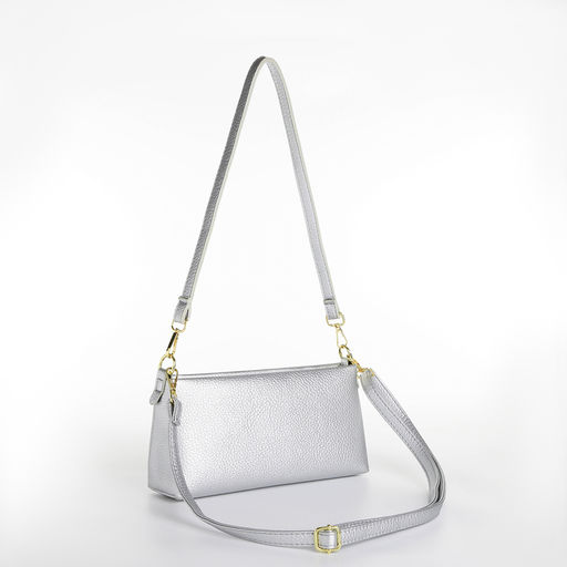 Сумка женская кросс-боди на молнии, цвет серебряный - Simaland фото 2