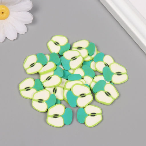 Декор для творчества PVC «Яблочки зелёные в разрезе», набор 20 г, 0.3×1.9×1.9 см