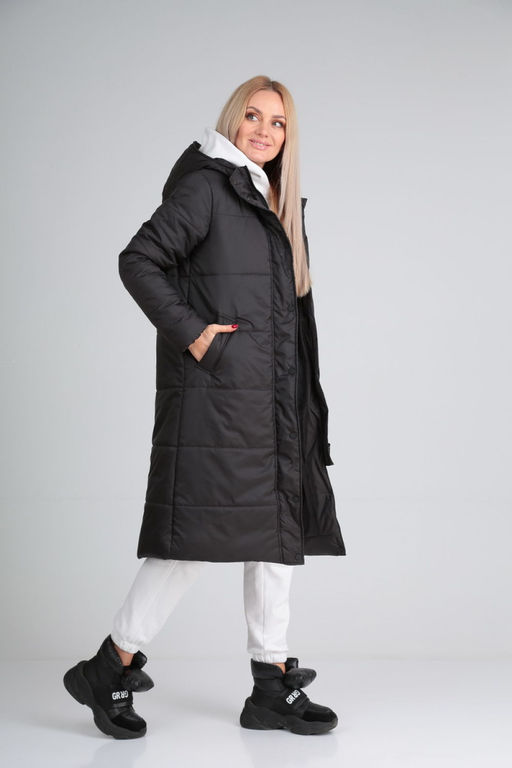 Пальто Modema 1026/1 черный  фото 4