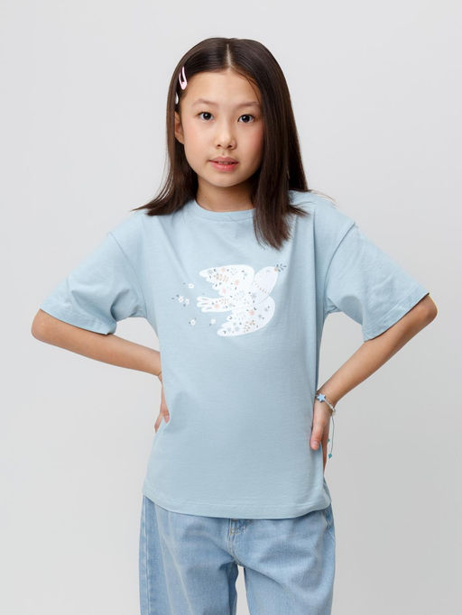 КР 301987-1/голубой фуфайка (футболка) для дев