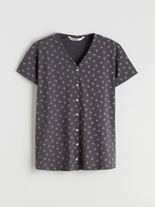 V Yaka Desenli Hamile Pijama Tak?m?