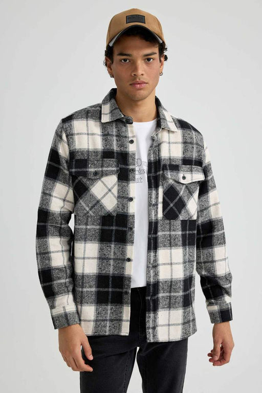 Рубашка Lumberjack с длинным рукавом в клетку обычного кроя - Defacto фото 4