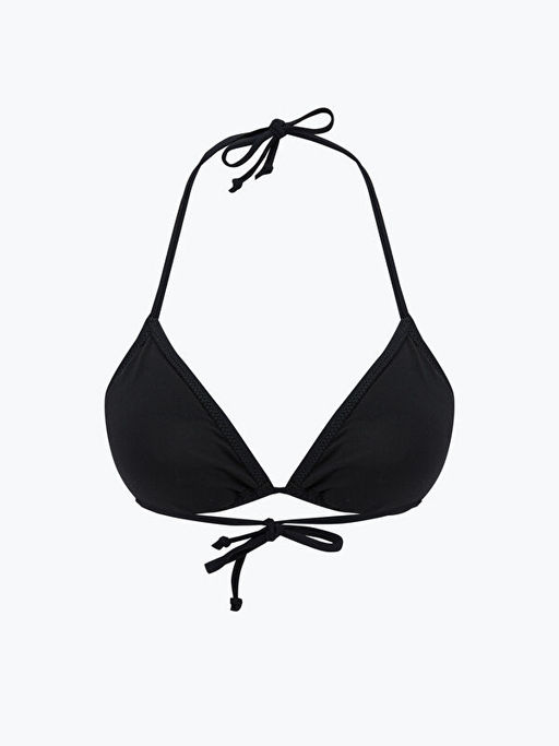 D?z Boyundan Ba?lama Detayl? Kad?n Bikini ?st