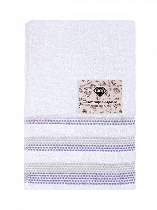 Полотенце махровое 70x140 белый махровая ткань - Lucky фото 5