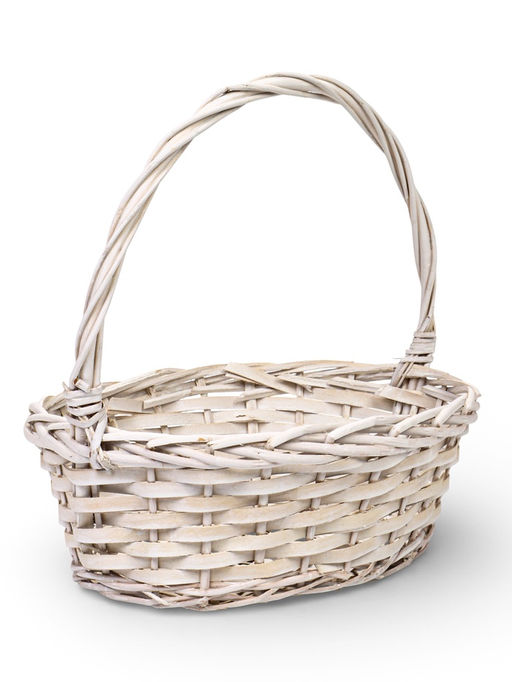 Корзина плетёная для хранения, лоза, белая, набор 3 шт.