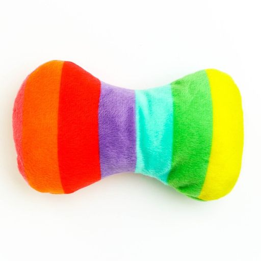 Игрушка для собак Мягкая кость, 15 см, радужная расцветка - Пижон фото 2