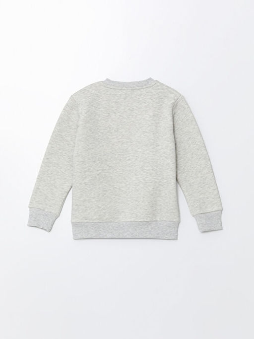 Bisiklet Yaka Bask?l? Uzun Kollu Erkek ?ocuk Sweatshirt - Waikiki фото 3