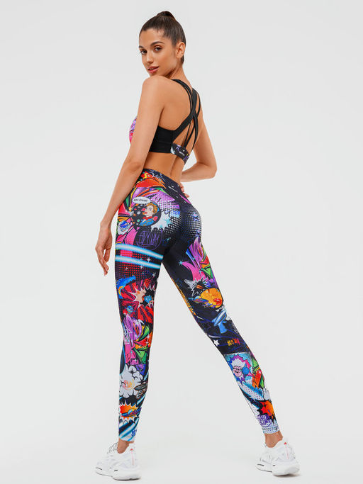 Спортивное бра FIT POP ART со средней поддержкой и вставными чашками - Eazyway фото 6