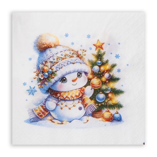 Цена за 2 шт. Салфетки новогодние бумажные Лилия Няшка, 2 слоя, 33?33 см, 20 шт.