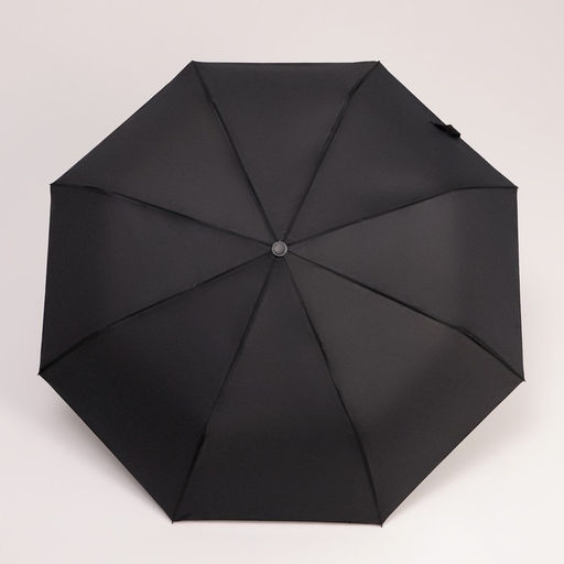 Зонт автоматический Однотонный, 3 сложения, 8 спиц, R = 48 см, цвет чёрный - Simaland фото 2
