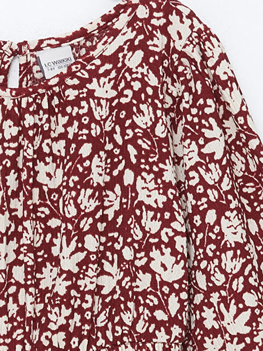 Bisiklet Yaka ?i?ekli K?z ?ocuk Elbise - Waikiki фото 2