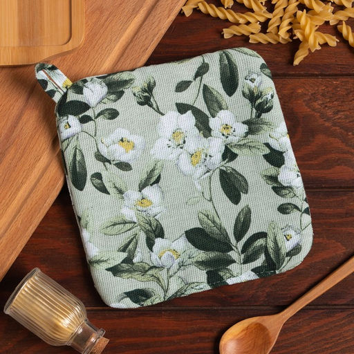 Цена за 2 шт. Прихватка Доляна Apple flowers 19х19 см, 100% хлопок, рогожка 164 г/м2