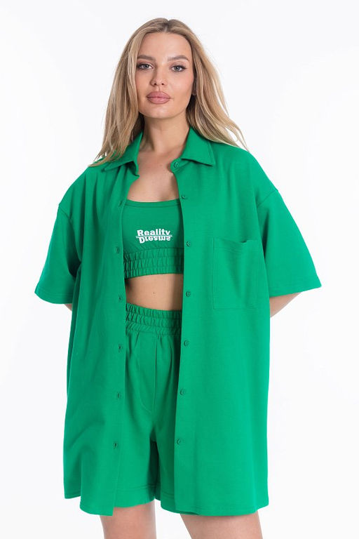 Рубашка М324198б зеленый - Елена фото 4