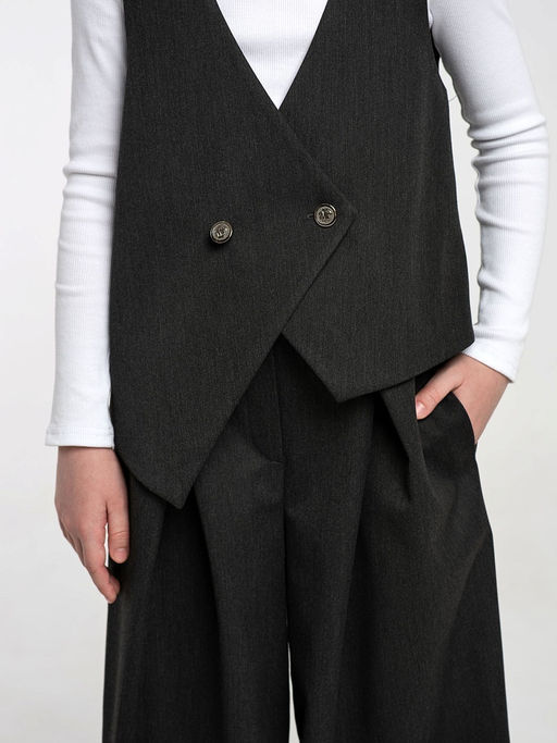 Синий школьный жилет для девочки Mooriposh, модель 1121 фото 10