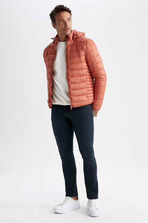 Водоотталкивающая куртка-пуховик с капюшоном и термоизоляцией Slim Fit - Defacto фото 2