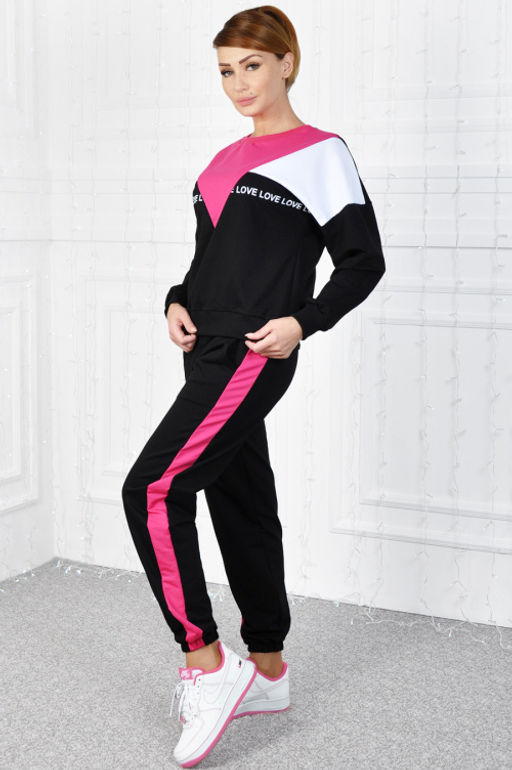 Арт. 2307 Костюм с брюками женский 46-52 (4 шт) Цвет:верх-черный, белый, желтый, низ-черный, желтый - Калинка фото 5