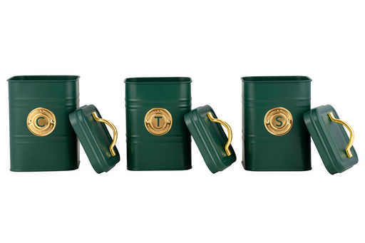 Набор банок для сыпучих продуктов Grandham, зелёные, 1,45 л, 3 шт - Maxwell & Williams фото 4