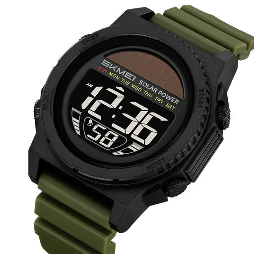 Часы наручные Skmei мужские электронные спортивные 2358army-green Солнечная батарея