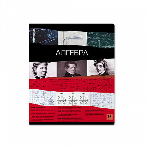 Цена за 5 шт. Тетрадь общая ученическая ErichKrause Timeline, Алгебра, 36 листов, клетка