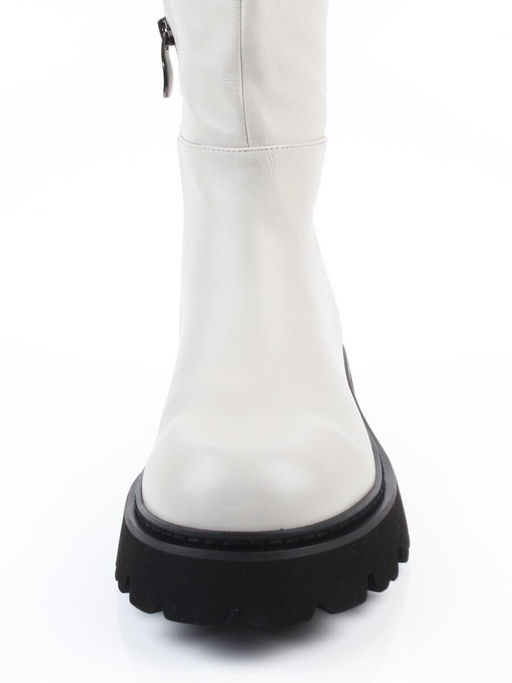 02-E39B-53R MILK Сапоги демисезонные женские (натуральная кожа)