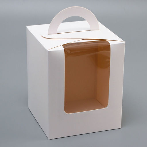 Цена за 2 шт. Коробка для кулича белая, кондитерская упаковка, 15×15×18 см