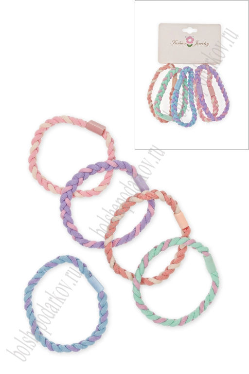 Резинки для волос 5 см (5 шт) SF-7809, ассорти №16